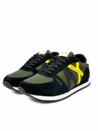 Armani Exchange Men's Logo Sneakers Black/Olive/Yellow - Image 2