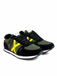 Armani Exchange Men's Logo Sneakers Black/Olive/Yellow - Image 5