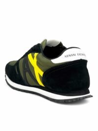 Armani Exchange Men's Logo Sneakers Black/Olive/Yellow - Image 4