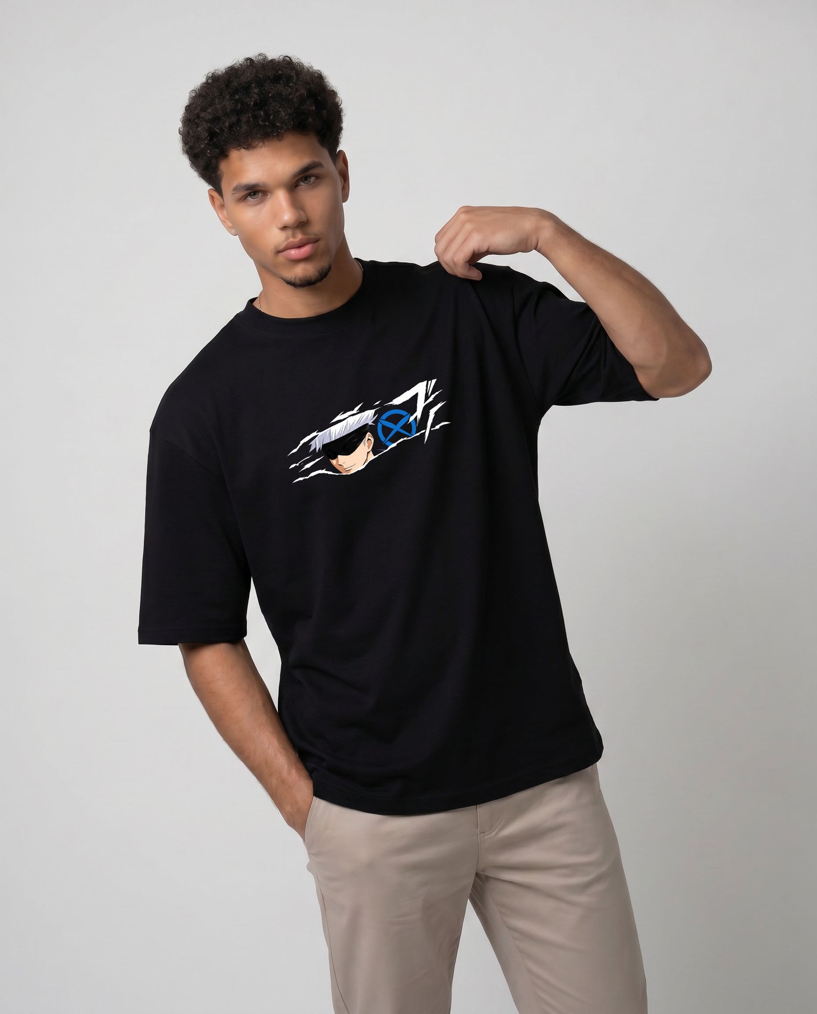 magnific_another-fashion-pose-same_3000263407 Jujutsu Kaisen Oversized T-Shirt 9041 - Image 1