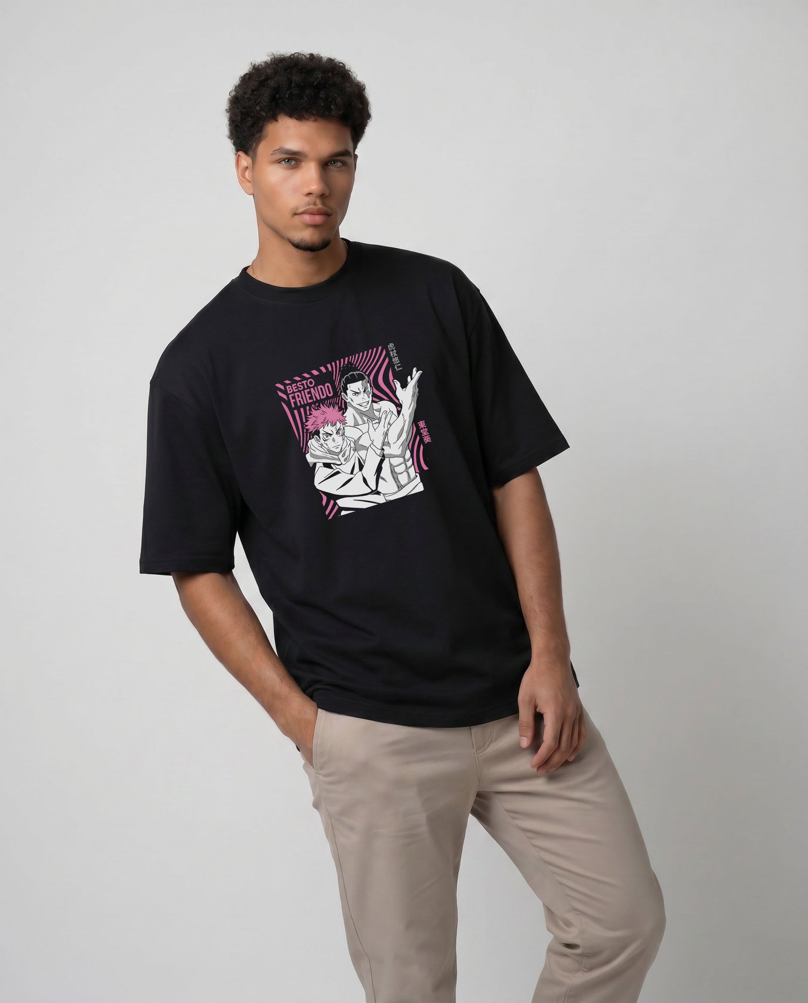 magnific_another-fashion-pose-same_3000267470 Jujutsu Kaisen Oversized T-Shirt 9037 - Image 1